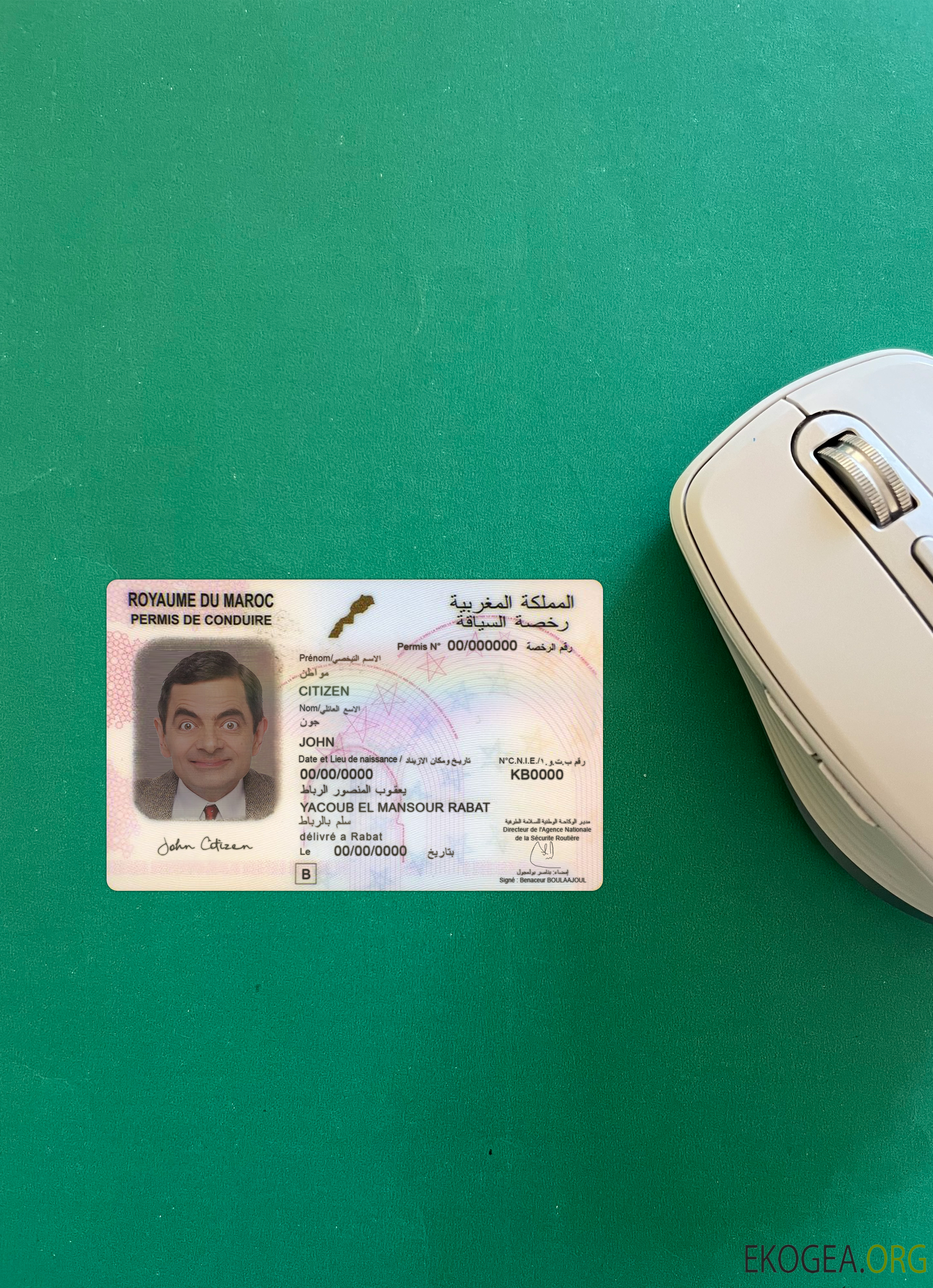 Photolook permis de conduire marocain recto